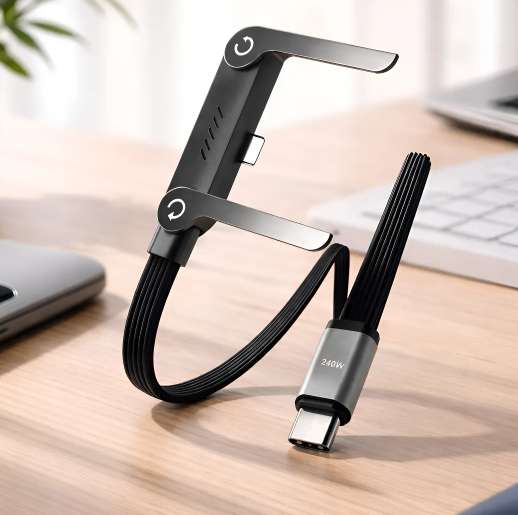Cable de carga y datos 240w con soporte plegable TC-TC 1.5 metros