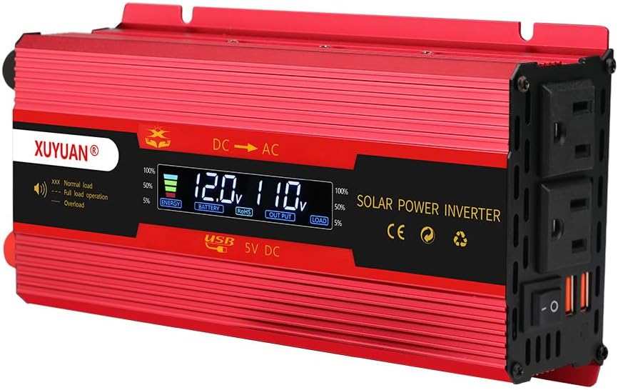 Inverter Inversor 12v/110v 700w / 1200 (pico) LCD toma 110 + 2 USB 