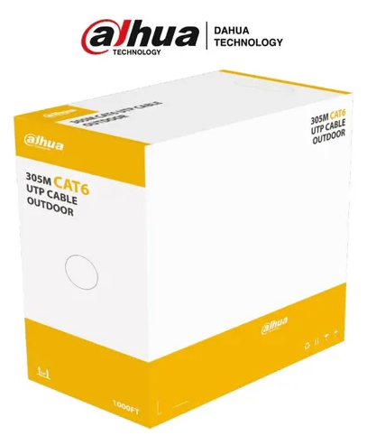 Rollo de cable UTP cat6  305MT Dahua 100% cobre 24 AWG certificado reforzado exterior
