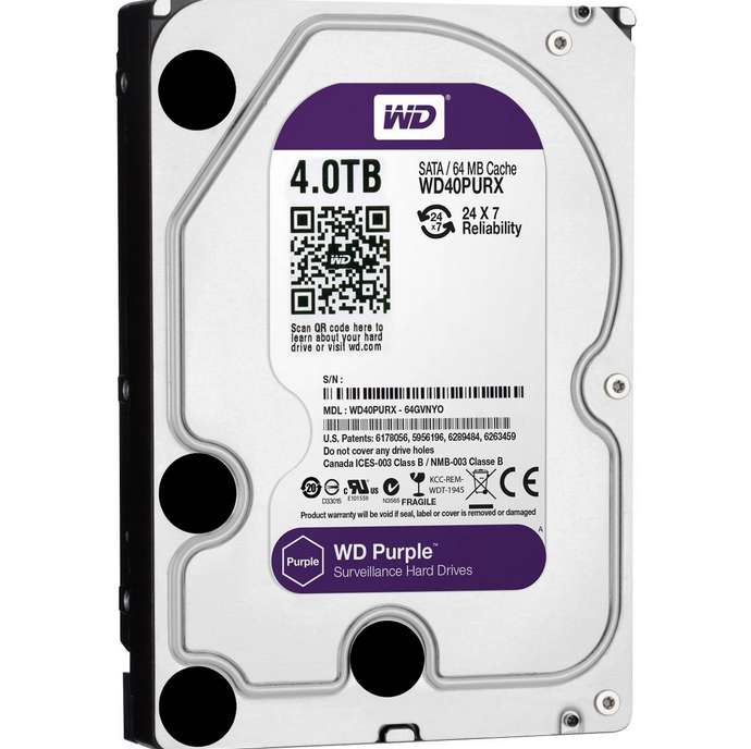 Disco Duro Wd 4 Teras 4tb 4t Púrpura Purple Nvr Cámaras 