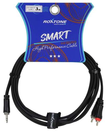 Cable de audio Roxtone 2 PLUG RCA X PLUG 3.5 ST 3MT