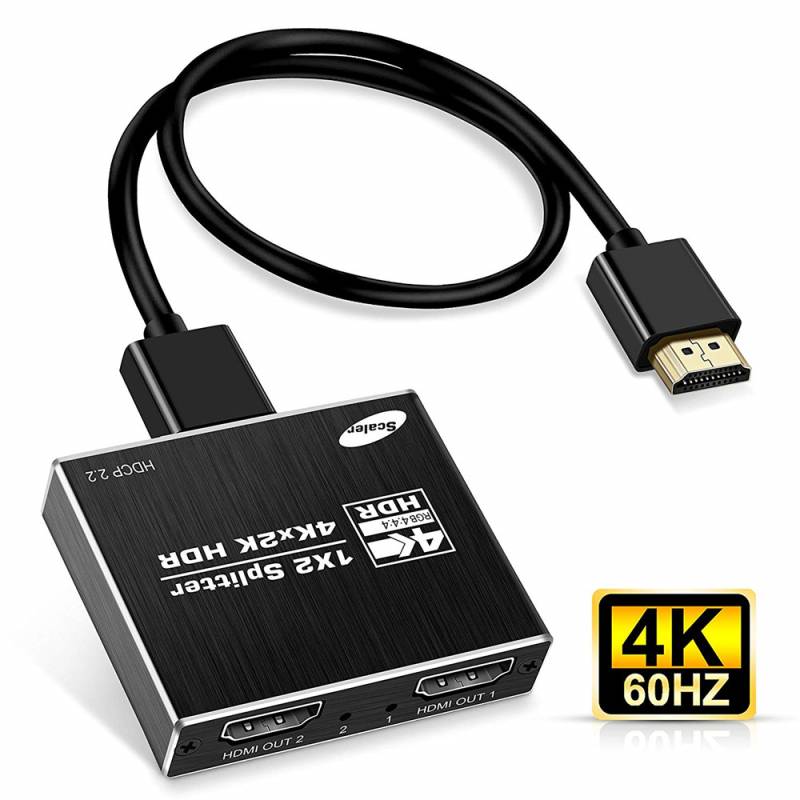 Splitter divisor HDMI 4K 60HZ RGB 1 entrada 2 salidas