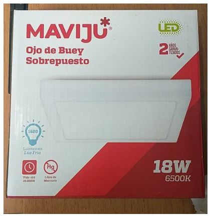 Lampara Led Cuadrada Sobrepuesta 18w 25000h Blanca 1620lm