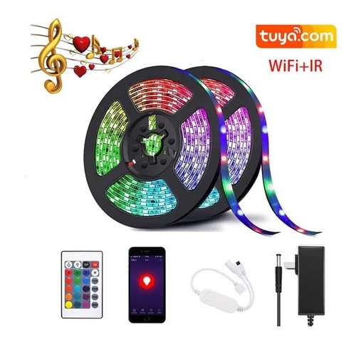 Cinta Rollo Tira Led Rgb Audio 5m 5 Metros Wifi Tuya Alexa