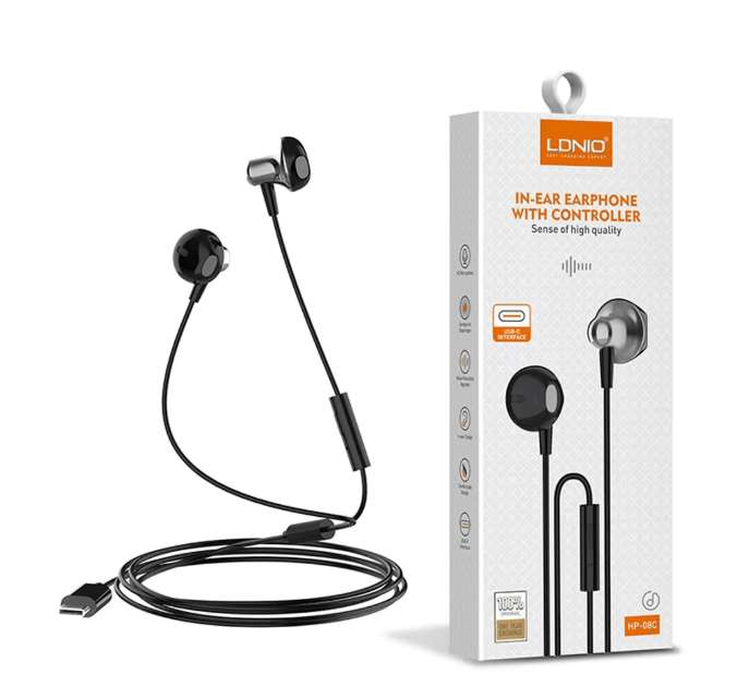 Audífonos con cable LDNIO HP08C Tipo C con micrófono