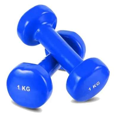 Mancuernas recubiertas de goma 1KG X PAR