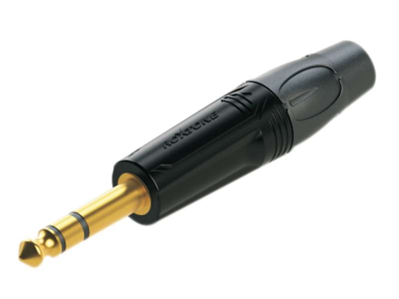 Plug 6.3 jack stereo Roxtone metálico 