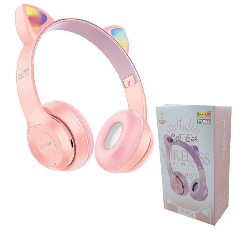 Audifono Niñas Bluetooth Celular Pc Tablet De Niña Gata Gato  PY7M RGB QG22-158