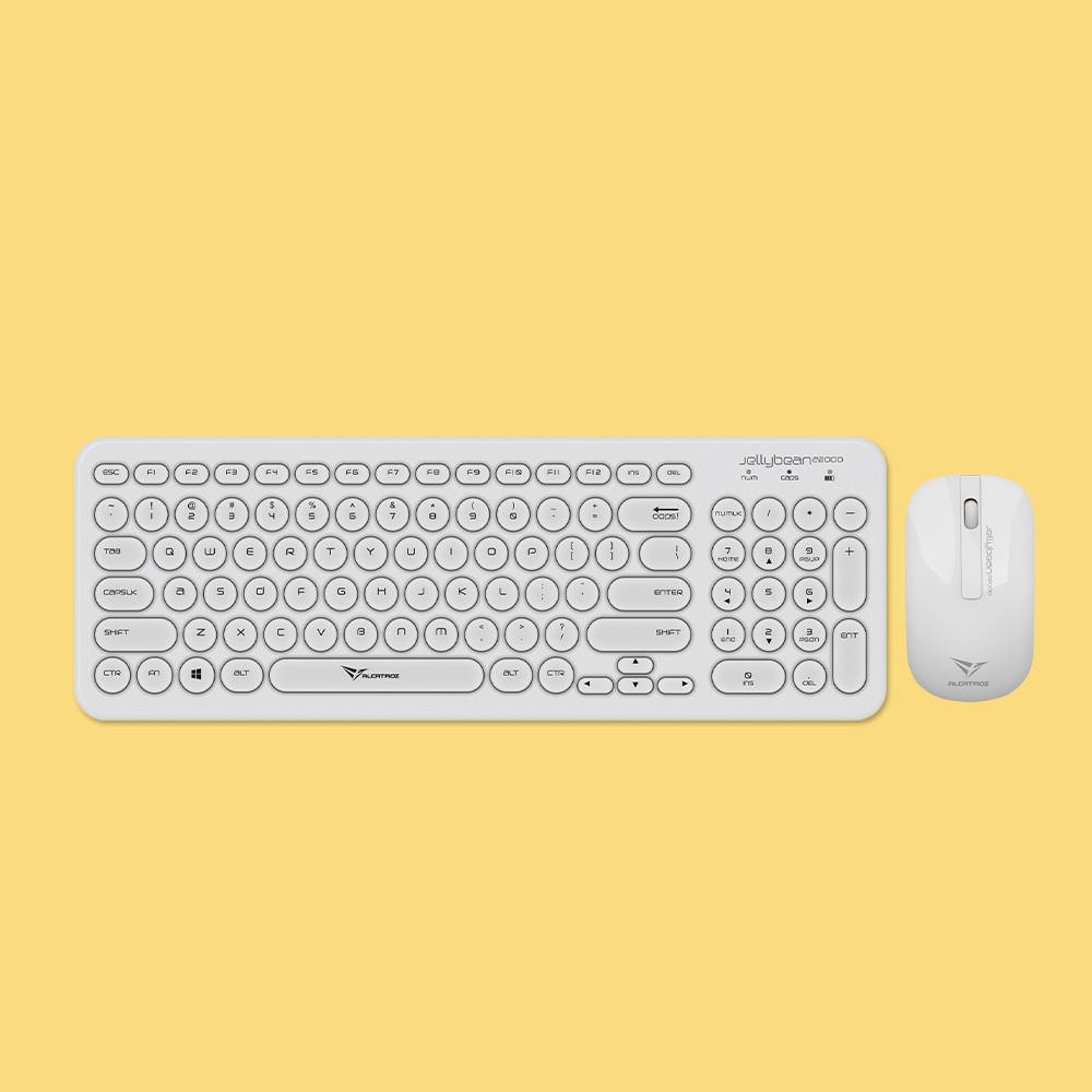 Teclado Combo Jelly Bean A2000 mouse wireless blanco