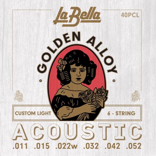 JUEGO DE CUERDAS DE GUITARRA ACUSTICA 11-52 GOLDEN ALLOY CUSTOM LIGHT 40PCL