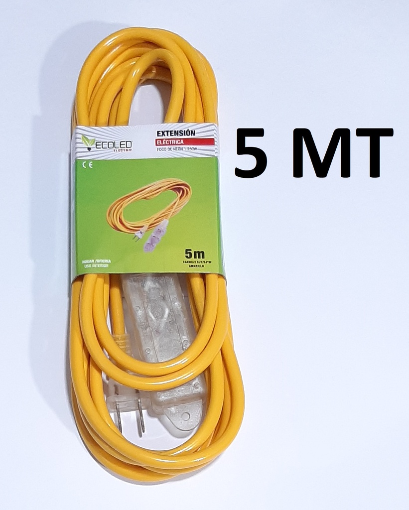 Extensión amarilla 5M 16AWG/2 SJT/SJTW