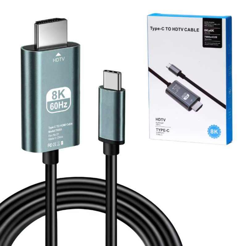 Cable de Video de TIPO C a HDMI HDTV 4K 8K para laptop celular 60HZ