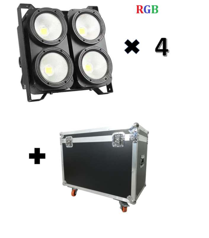 Kit 4 BLinder  x 100w RGB Cob 4 Potente + Rack Event Go Color