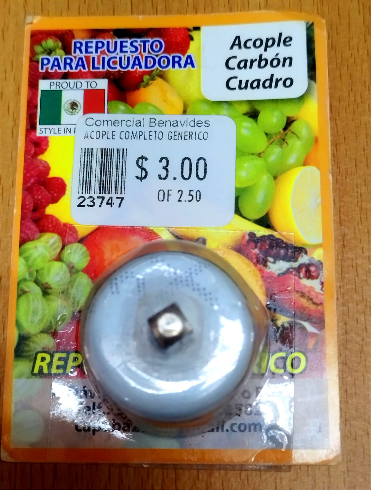 Repuesto Licuadora Oster Acople Cuadrado y Chapa Completo Blister Generico