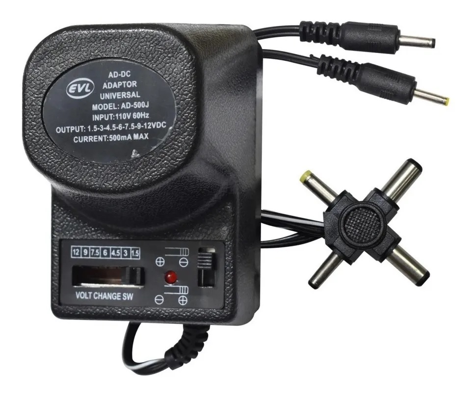 Adaptador Universal 1000ma 1,5v/3v/4,5v/6v/7,5v/9v/12v Nuevo