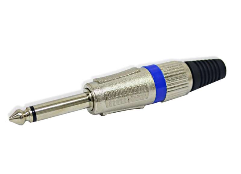 Adaptador plug 6.3 mono metalico Azul calidad GCD-005BL