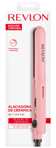 Plancha Revlon1" ediciom  Placa Ceramica color rosa 204 Grados RVST2207