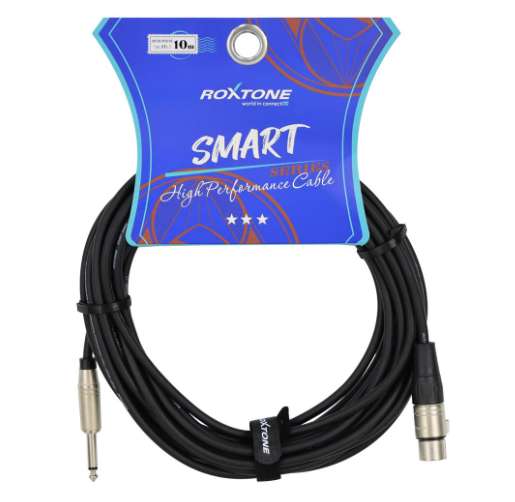 Cable de audio Roxtone 1 Plug 6.3 Mn X 1 XLR Canon 10 metros