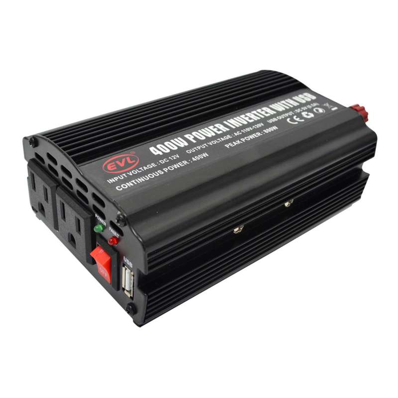 Inversor de Voltaje para Carro EVL 400W 12V PI-400 12v 110v