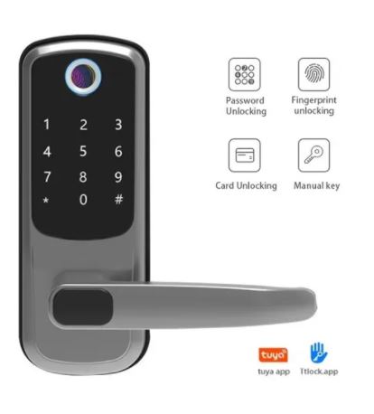 Cerradura Eléctrica Inteligente Bt Clave Tarjeta App Celu Tuya