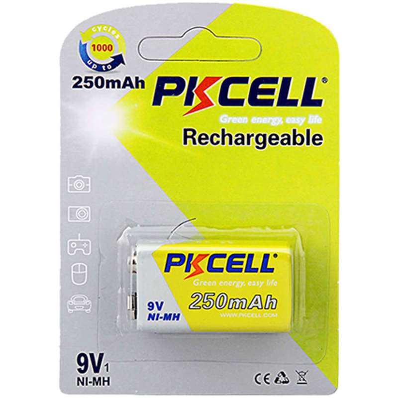 Pila Batería 9V Recargable  250mah  NI-MH 9V250MAH-1B