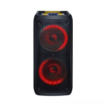 Parlante Party Recargable 2 bajos de 8 FM Bluetooth Luz Led 2600w